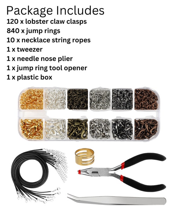 960pcs Wire Jewelry Making Kit Plier Repair Tools DIY Craft Supplies  Starter Set Lobster Clasp Necklaces, Bracelets, Earrings Jewelry Crafts 