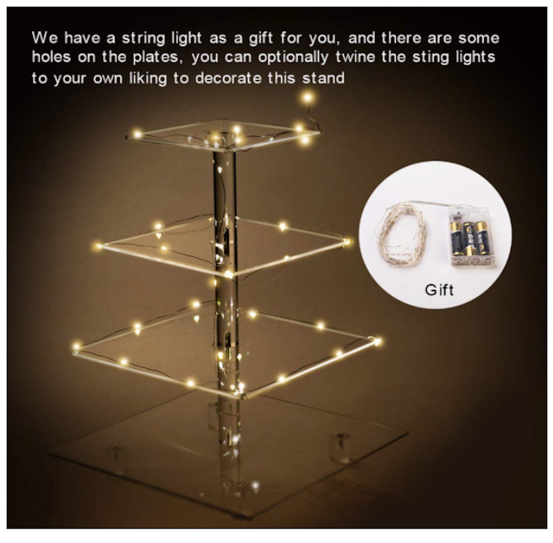 Lighted Cupcake Stand Birthday Cupcake Stand Wedding Dessert Etsy