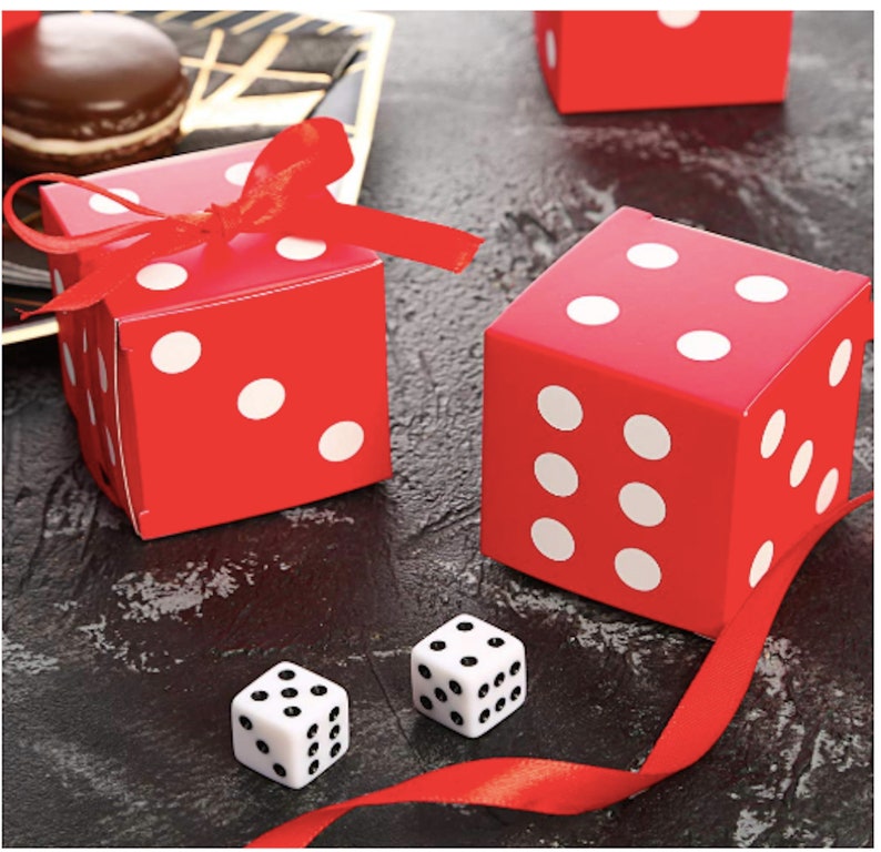 50 Casino Party Black Dice Favor Box Poker Night Game Night Etsy