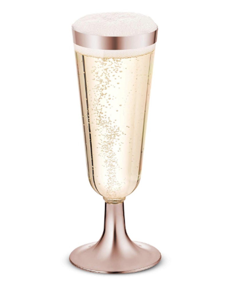 100 Heavy Duty Disposable 9oz Rose Gold Rim Clear Plastic 100 Heavy Duty Disposable 9oz Rose Gold Rim Clear Plastic Cups for Party&Wedding Organizacja przyjęć