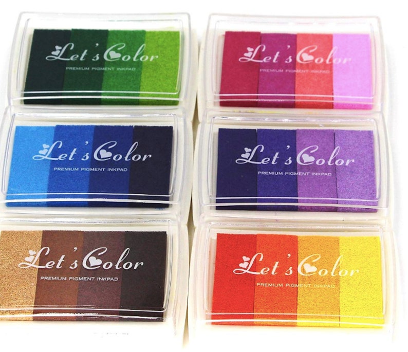 6 Craft Ink Pad Stamps Rainbow Ink Pads Craft Ink Pads DIY Multicolor Craft Stamp Pad image 6