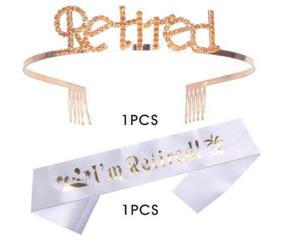 Officially Retired Retirement Party Silver Tiara Plastic Headpiece Gift Gag