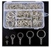 300 Silver Key Chain Rings Kit  Keychain Rings Chain 100 Jump Ring 100 Screw Eye Pins Jewelry Findings 3/5 Inch 4/5 Inch 1 Inch 6/5 Inch 