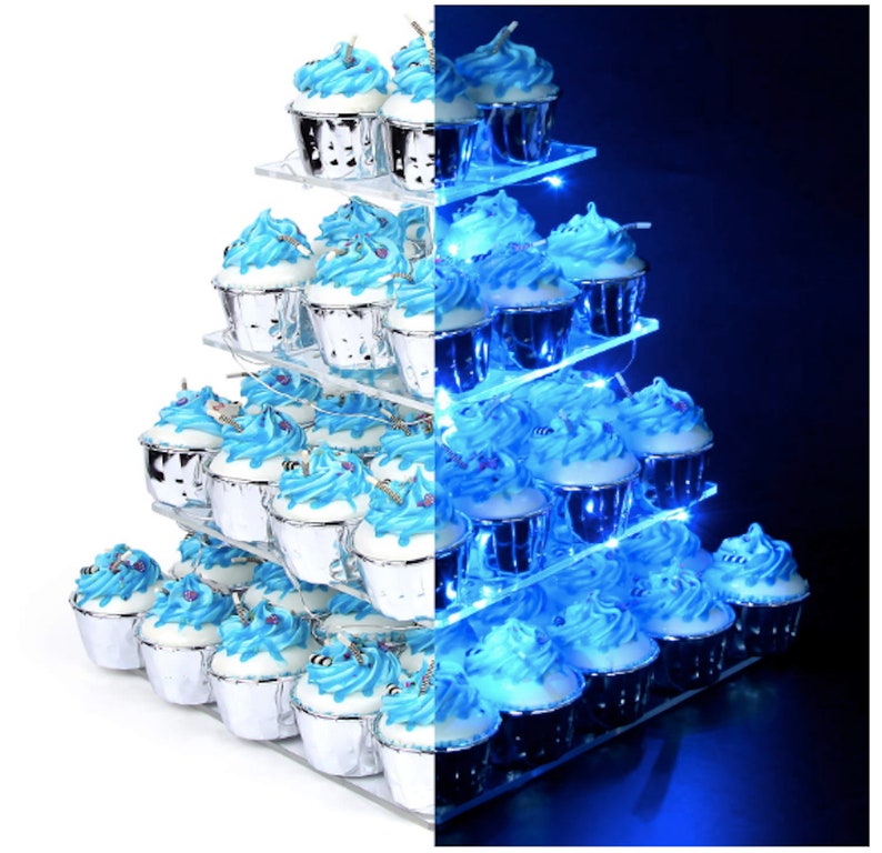 Lighted Cupcake Stand Birthday Cupcake Stand Wedding Dessert Etsy