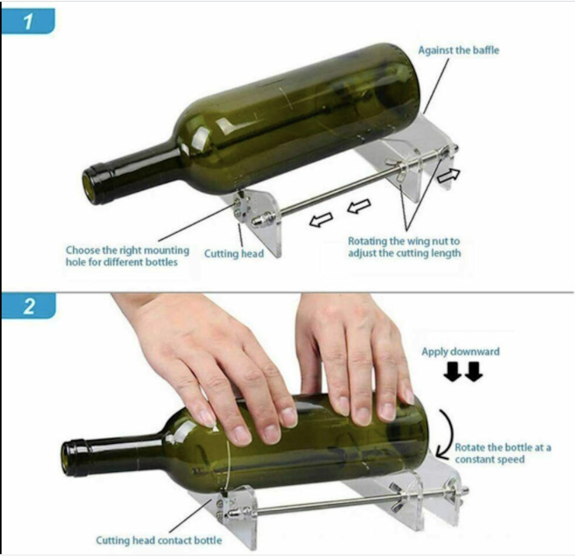 NOVBJECT Glass Bottle Cutter Kit Beer Wine Jar DIY Cutting Machine Craft  Recycle Tools