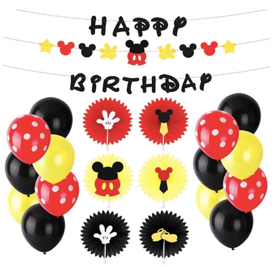 Mickey Mouse First Birthday Party Decorations Mickey Mouse Etsy