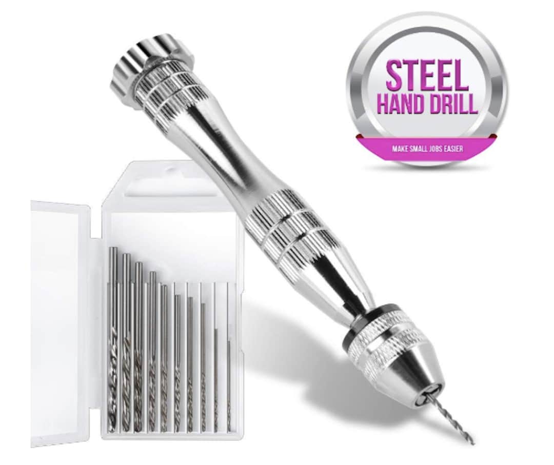 Mini Steel Hand Drill and Bits Set for DIY Jewelry, Crafts (26 Pieces)
