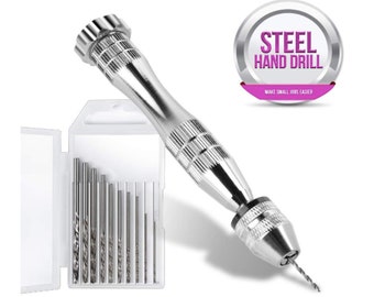 Oumefar Mini Woodworking Silver Hand Drill Set 0.8-3mm for Model Making Oumefar Mini Woodworking Silver Hand Drill Set 0.8-3mm for Model Making