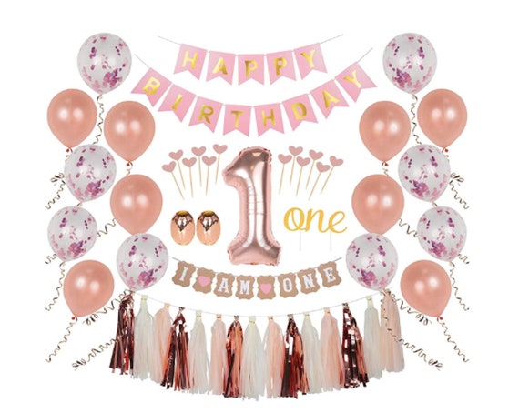 First Birthday Girl Decorations Party Supplies First Day Etsy