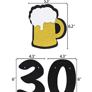 Cheers and Beers Banner 30th Birthday Party Banner Beer Bachelorette Party Gold Glittery Cheers & Beers Beer Party Supplies Beer Theme image 4