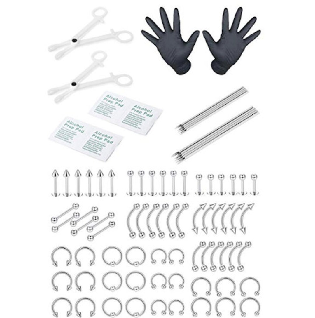 Piercing Body Kit Piercing Kit Belly Ring Piercing Tongue Etsy