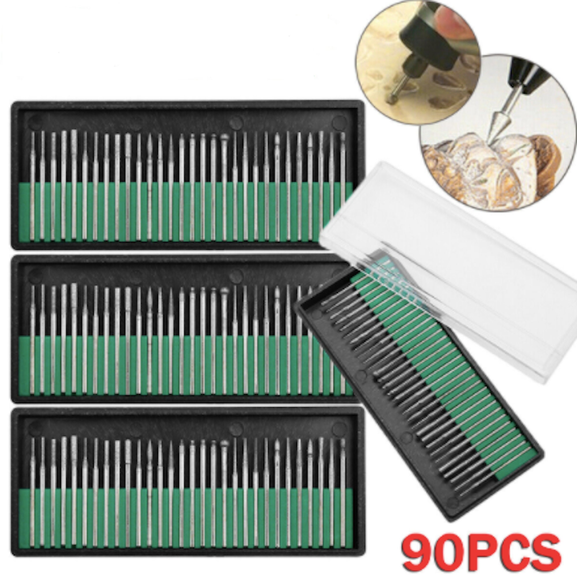 30Pcs Diamond Grinding Burr Drill Bits Engraving Metal Tiles Glass Woodwork Kits 30Pcs Diamond Grinding Burr Drill Bits Engraving Metal Tiles Glass Woodwork Kits
