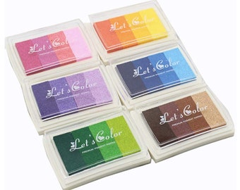 6 Craft Ink Pad Stamps Rainbow Ink Pads Craft Ink Pads DIY Multicolor Craft Stamp Pad