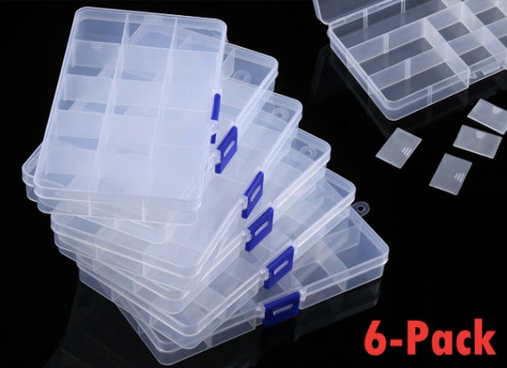 Clear Jewelry Box 6-pack Plastic Bead Storage Container Earrings Organizer Bead  Storage Box Craft Supply Boxes Craft Boxes Bead Containers -  Canada