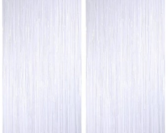 White  Fringe Curtain Party Fringe Curtain White Curtains Photo Booth Prop Backdrop Decoration for Unicorn Baby Shower Backdrop party