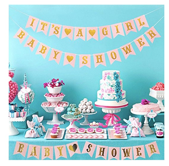 Turquoise And Gold Baby Shower Decorations
