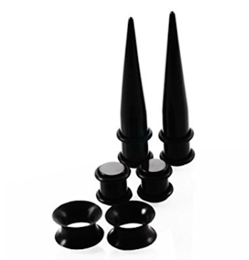50 Black Ear Stretching Kit 14G00G Ear Gauges Expander Set Etsy
