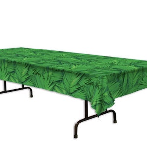 Jungle Tablecloth Safari Tablecloth Palm Leaf Table Cover Luau Table cover Jungle Birthday Decorations Zoo Party Safari Birthday Party