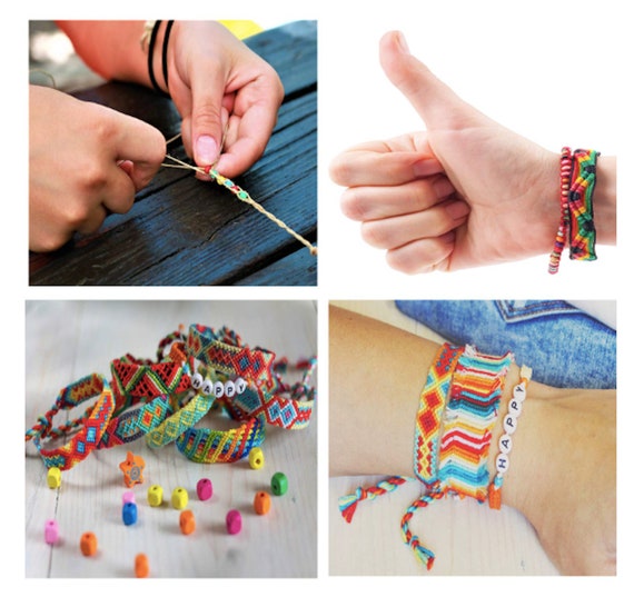 Close Colorful Alphabets Making Bracelets Chains Stock Photo 555604330