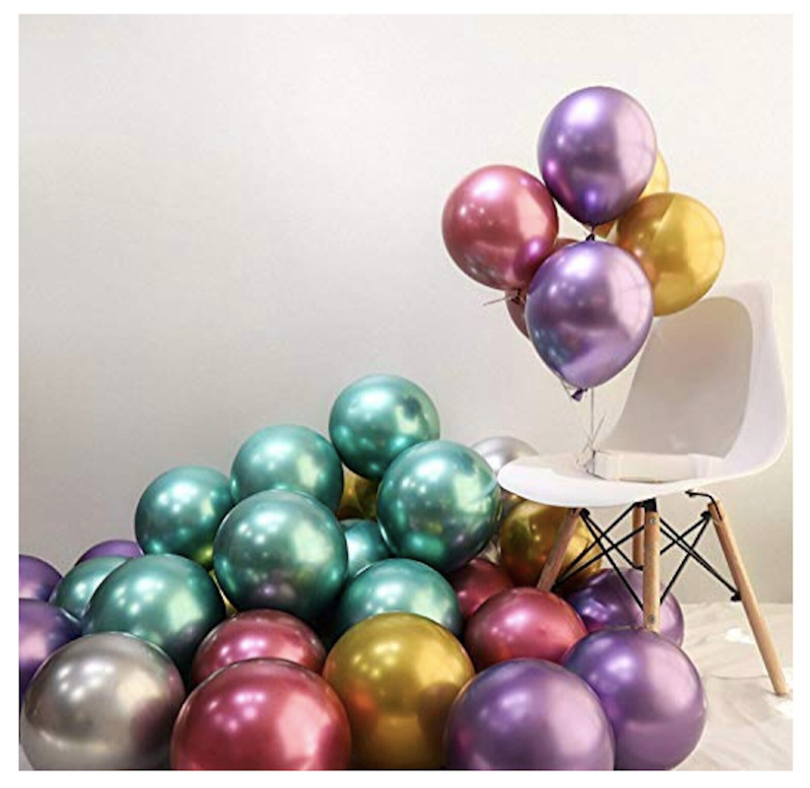 50 Metallic Balloons Shiny Birthday Balloons Helium Latex Etsy