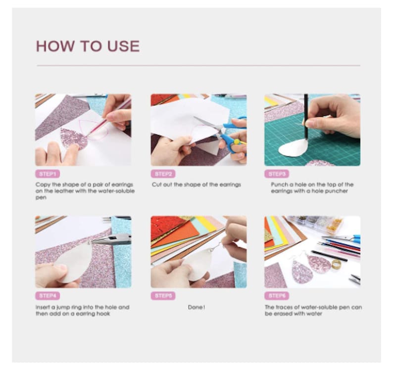 Earring Making Kit Earring Making Supplies Repair Kit Leather Earring Making Supplies Kit Earring Hooks Earring Jump Rings Earring Repair