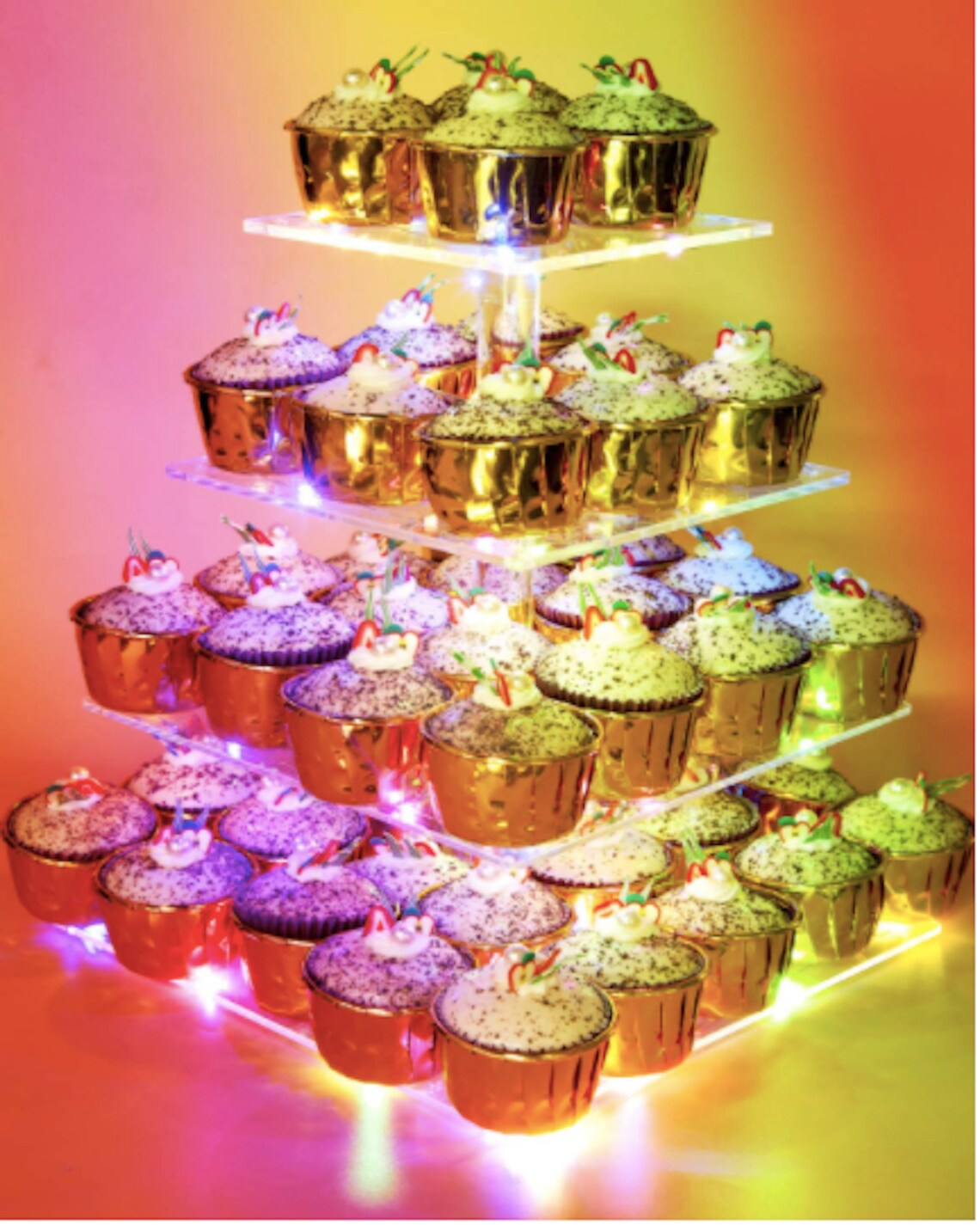Lighted Cupcake Stand Dessert Table Birthday Cupcake Stand Etsy