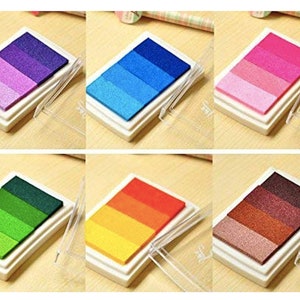 6 Craft Ink Pad Stamps Rainbow Ink Pads Craft Ink Pads DIY Multicolor Craft Stamp Pad image 8