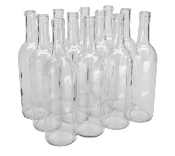 12 Clear Wine Bottles Wine Bottle Table Vase Crafts Wine Etsy