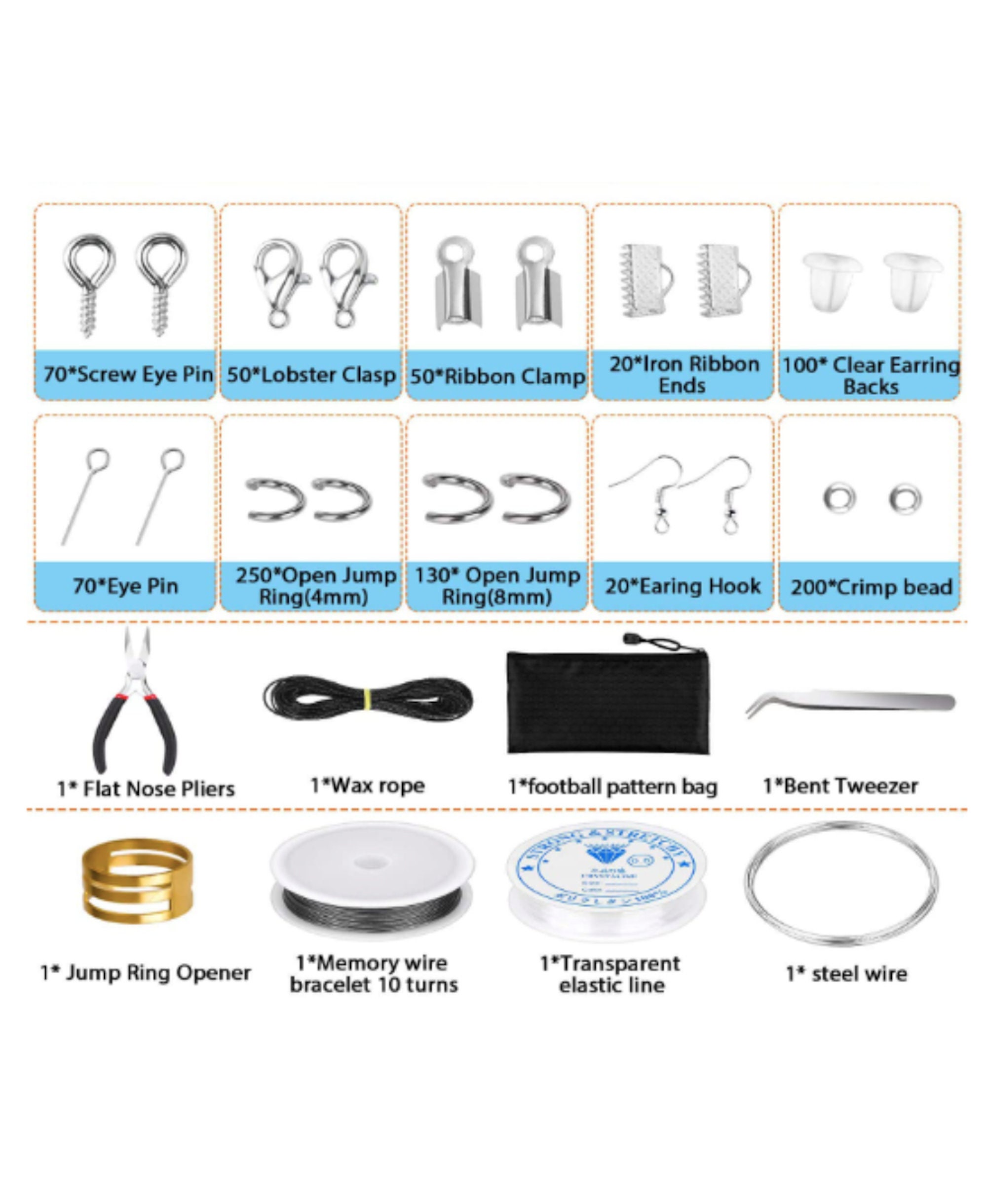 Earring Making Kit 1560pc Earring Kit With Tools Eye Pins Earring Hooks  Earring Backs Jump Rings Great Starter Kit for Jewelry 