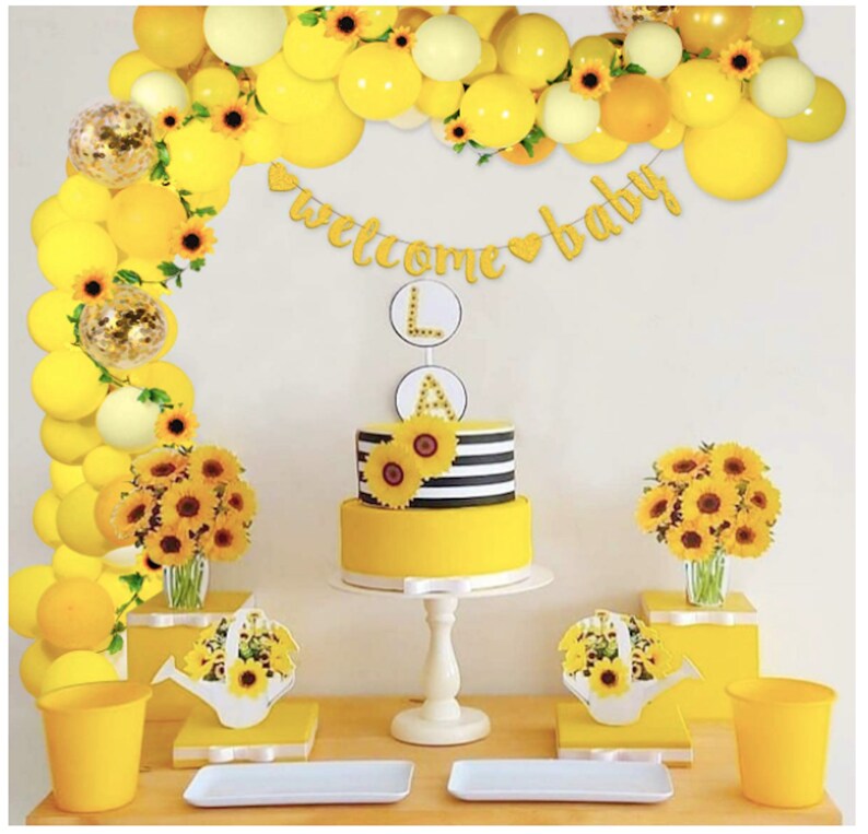 Sunflower Baby Shower Sunflower Party Sunflower Decorations Etsy