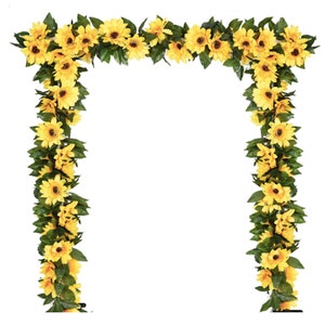 Artificial Sunflower Garland Silk Sunflower Vine Artificial Flowers Wedding Arch Wedding Table Artificial Sunflower Garland Table Decor