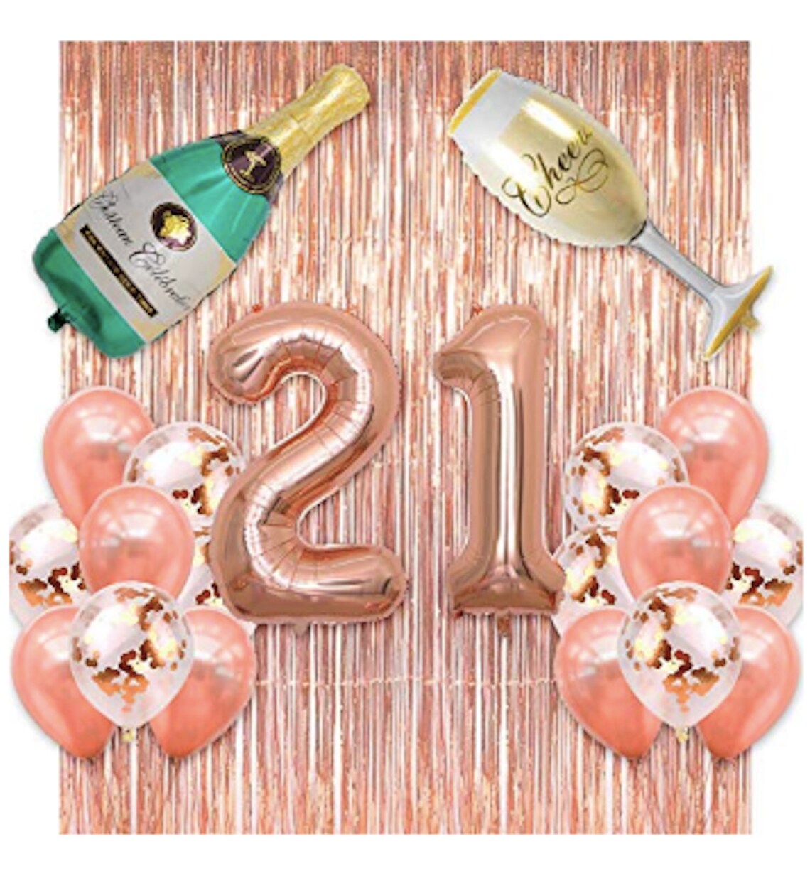 Rose Gold 21st Birthday Party Decorations Rose Gold 21st Party Etsy
