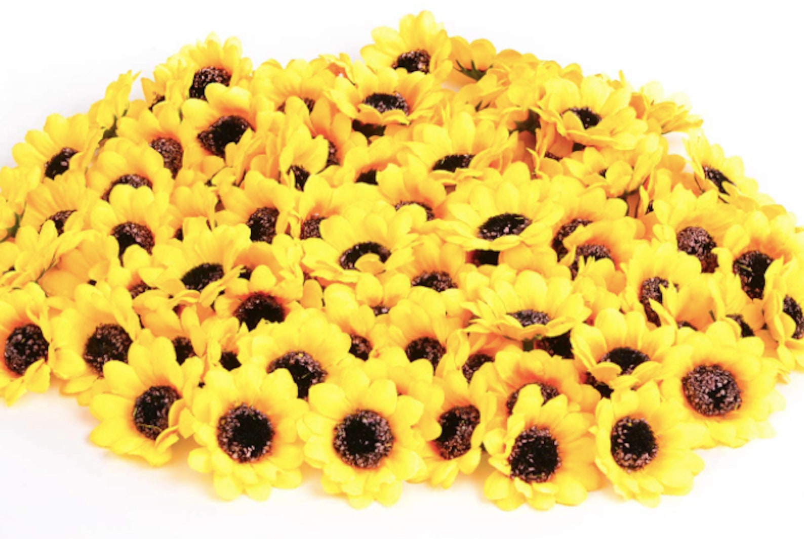 100pcs Mini Sunflower Heads Artificial Silk Yellow Sunflower Etsy