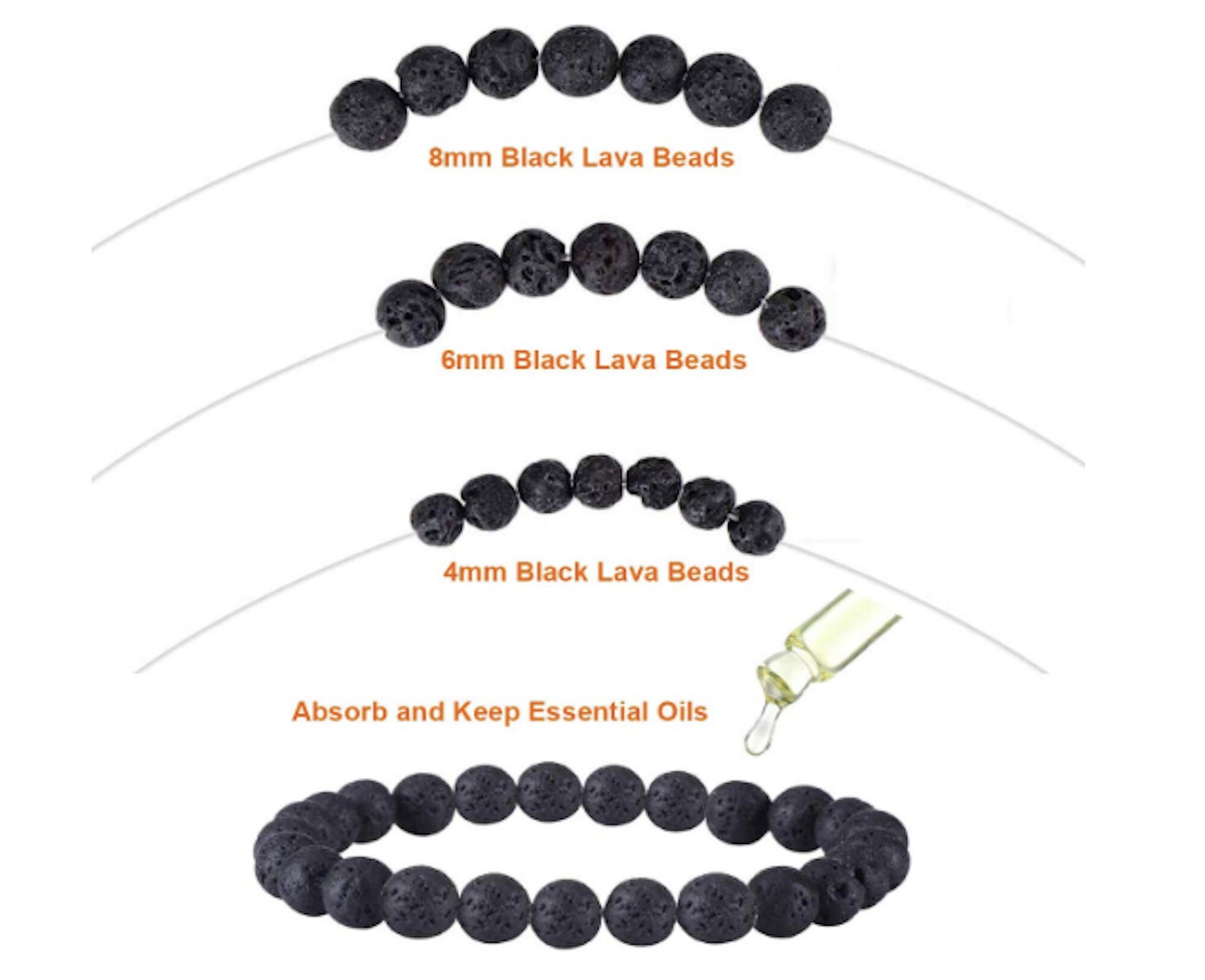 Jewelry Making Kit Lava Beads Stone Rock Beads Rainbow Striped Etsy