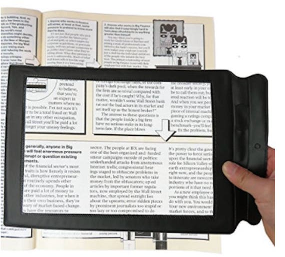 1pcs Rectangular Magnifying Glass For Visually Impaired 3x Full Page  Magnifier Magnifier With Light Hands Free A4 Full Page Reading Magnifier  Large Re