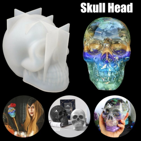 3D Skull Head Silicone Mold Halloween Table Decor Epoxy Resin Mould DIY Craft Skull Mold Craft Mold Resin Mold