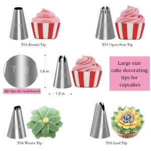 Cake Decorating Supplies Cake SuppliesCupcake Decorating Kit Cake Making Supplies Icing Cookie Decorating Frosting tips Coupler Pastry Bags image 4