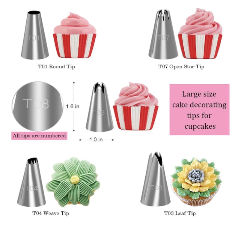 Cake Decorating Supplies Cake SuppliesCupcake Decorating Kit Cake Making Supplies Icing Cookie Decorating Frosting tips Coupler Pastry Bags image 4