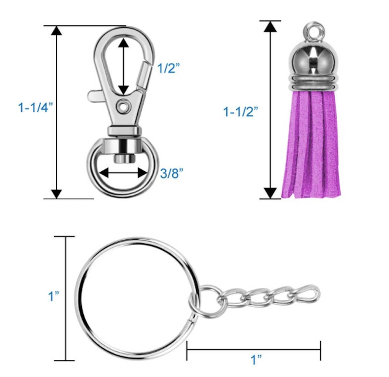 100pcs Key Chain Rings Bulk Tassel Keychain Lobster Claw Clasp Etsy