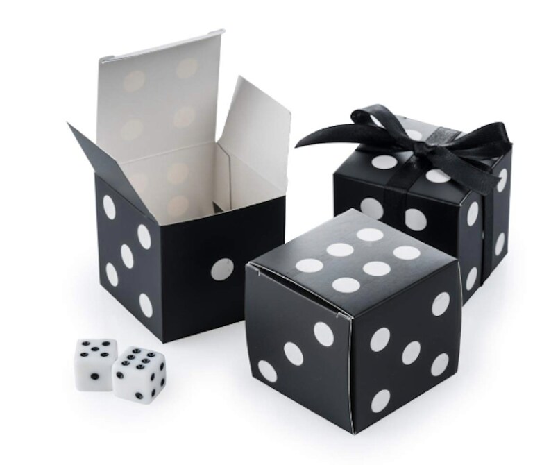 50 Casino Party Black Dice Favor Box Poker Night Game Night Etsy