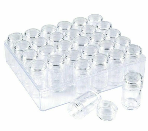 30 Clear Bead Storage Containers Box Plastic Pot Jars for Craft Supplies  Clear Jewelry Box Bead Storage Container Earrings Organizer Jars 