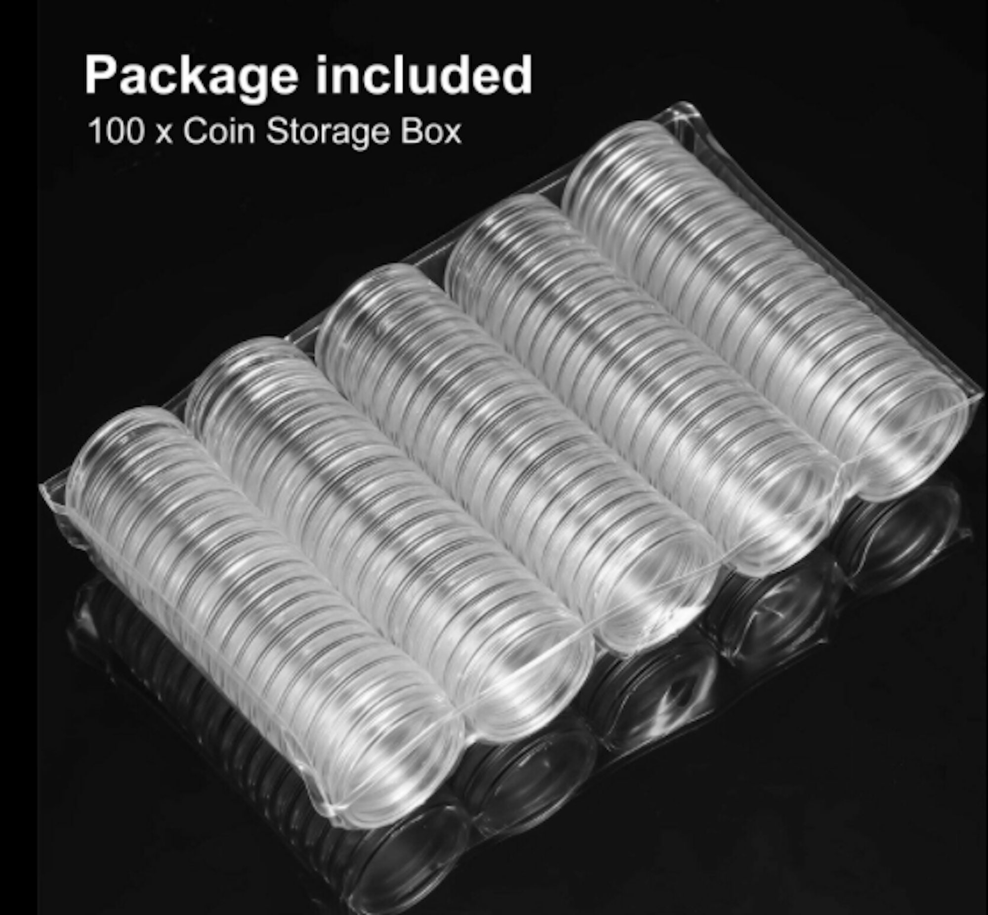 1 Dollar 27 mm Coin Snaps - 8 Pcs Transparent Coin Capsule Square Holder Plastic Storage Box Specie Container Case for Coin Collection Supplies