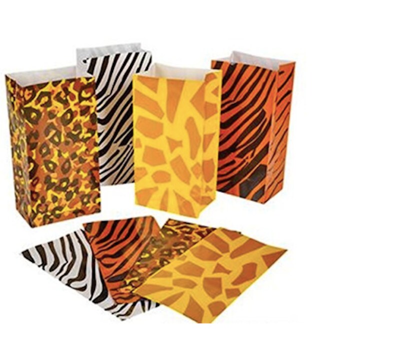 36 Safari Gift Bags Zoo Animal Bags Jungle Theme party Wild Etsy