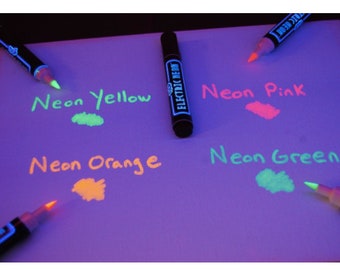 Blacklight Fabric Markers Blacklight Party Glow in the Dark Party Glow in the dark party neon party 80's party glow in the dark birthday