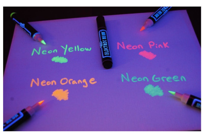 Blacklight Fabric Markers Blacklight Party Glow in the Dark Etsy