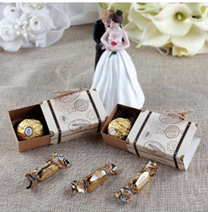 50 Destination Wedding Favor Boxes Traveling Going Away Party Etsy