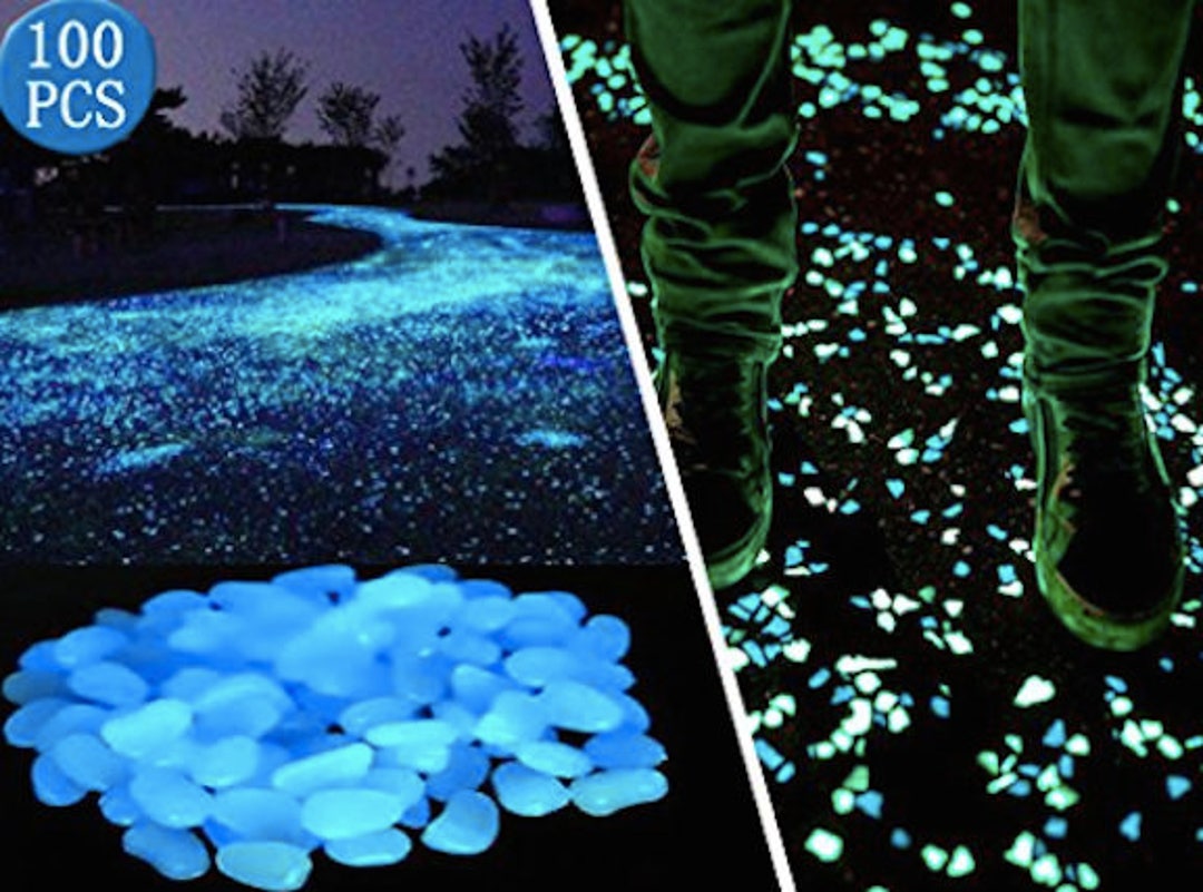 100 Glow in the Dark Pebbles Garden Pebbles Centerpieces Fillers