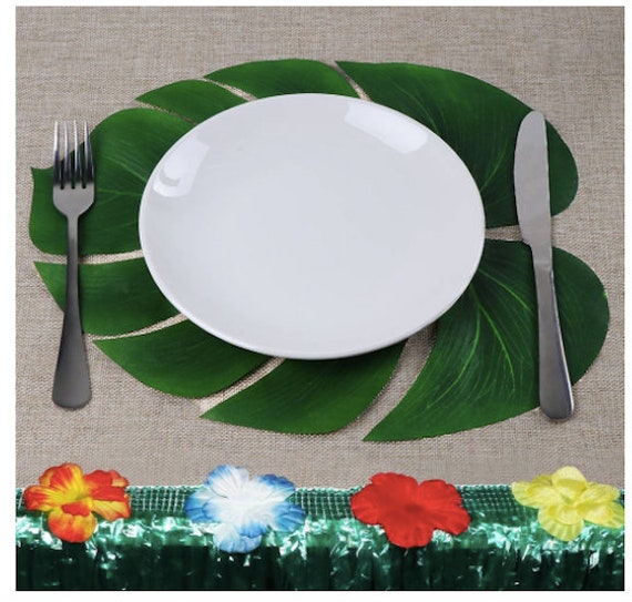 48 Tropical Leaves Table Decorations Jungle Theme Party Decor Hawaiian Luau Beach  Theme Table Decorations Summer Luau Party Flowers Wedding -  Sweden