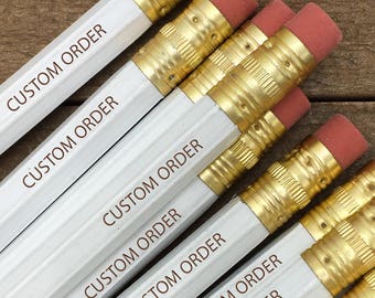 60 Custom Engraved Pencils, Personalized Pencils, Custom Quote Pencils, Baby Shower Pencils, Bridal Shower Favors