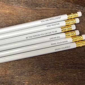 Engraved Motivational Pencils: Inspirational Quote Set